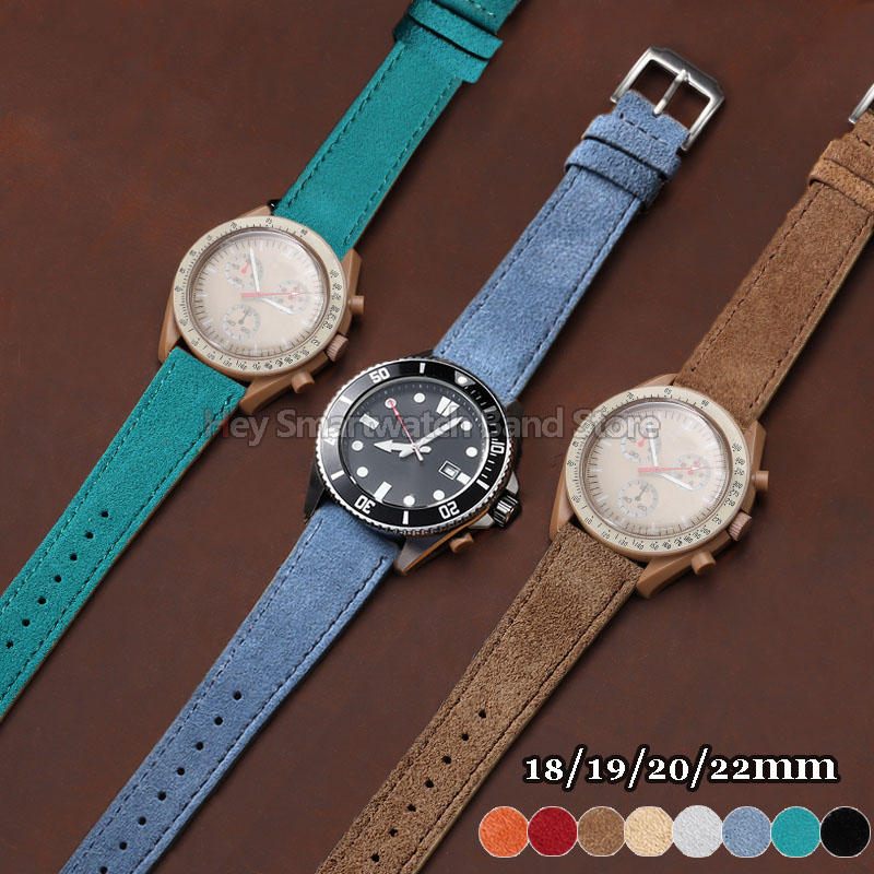 Suede Strap Watch - Vintage Suede Leather Strap 18/19/20/22mm Quick