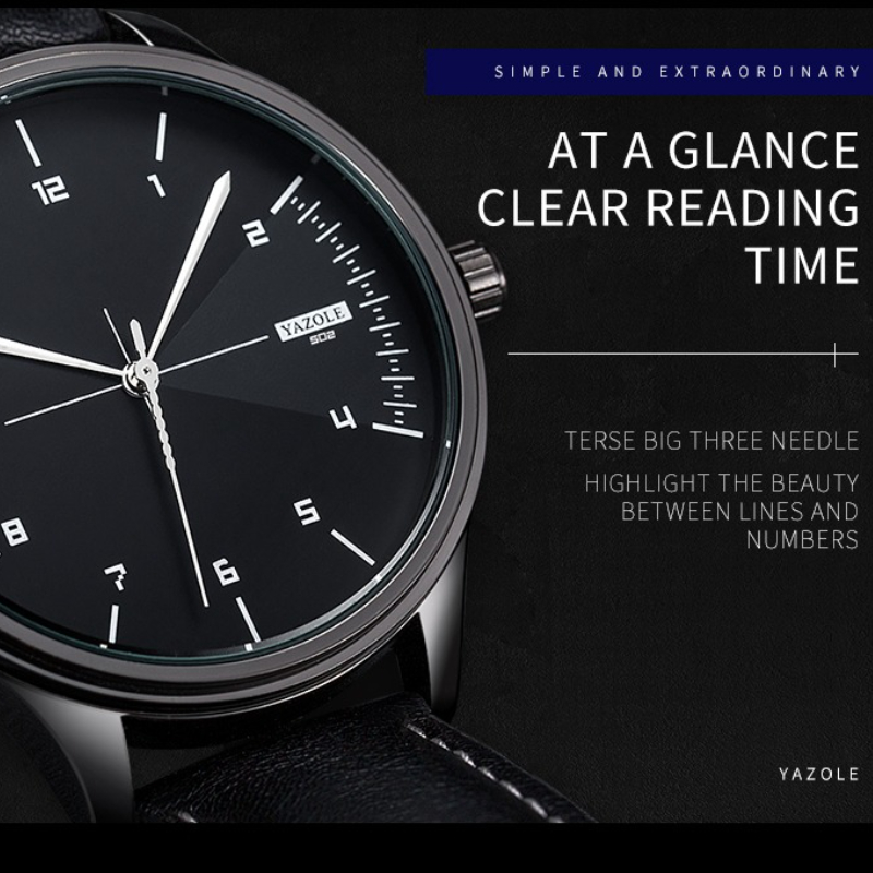 Top Brand YAZOLE Quartz Watche - đánh giá và giá Leather Watch Band Men